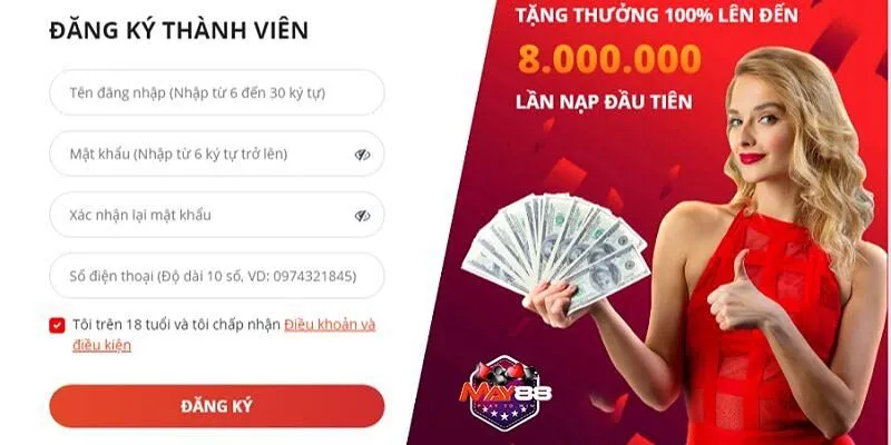 Hướng dẫn đăng ký tài khoản May88 chỉ trong 1 phút